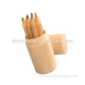 BSCI certificated short pencil mini pencil writing packing in wood round tube